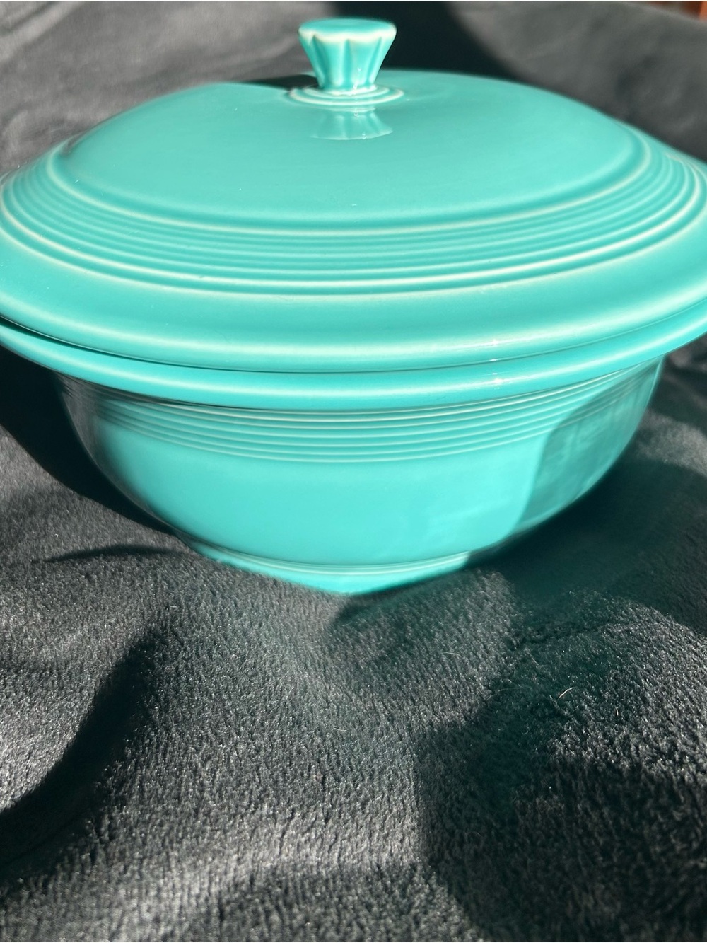 Fiestaware Turquoise Covered Casserole Dish